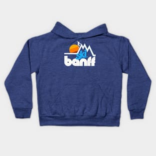 Ski Banff Retro 70s Style National Park Souvenir Kids Hoodie